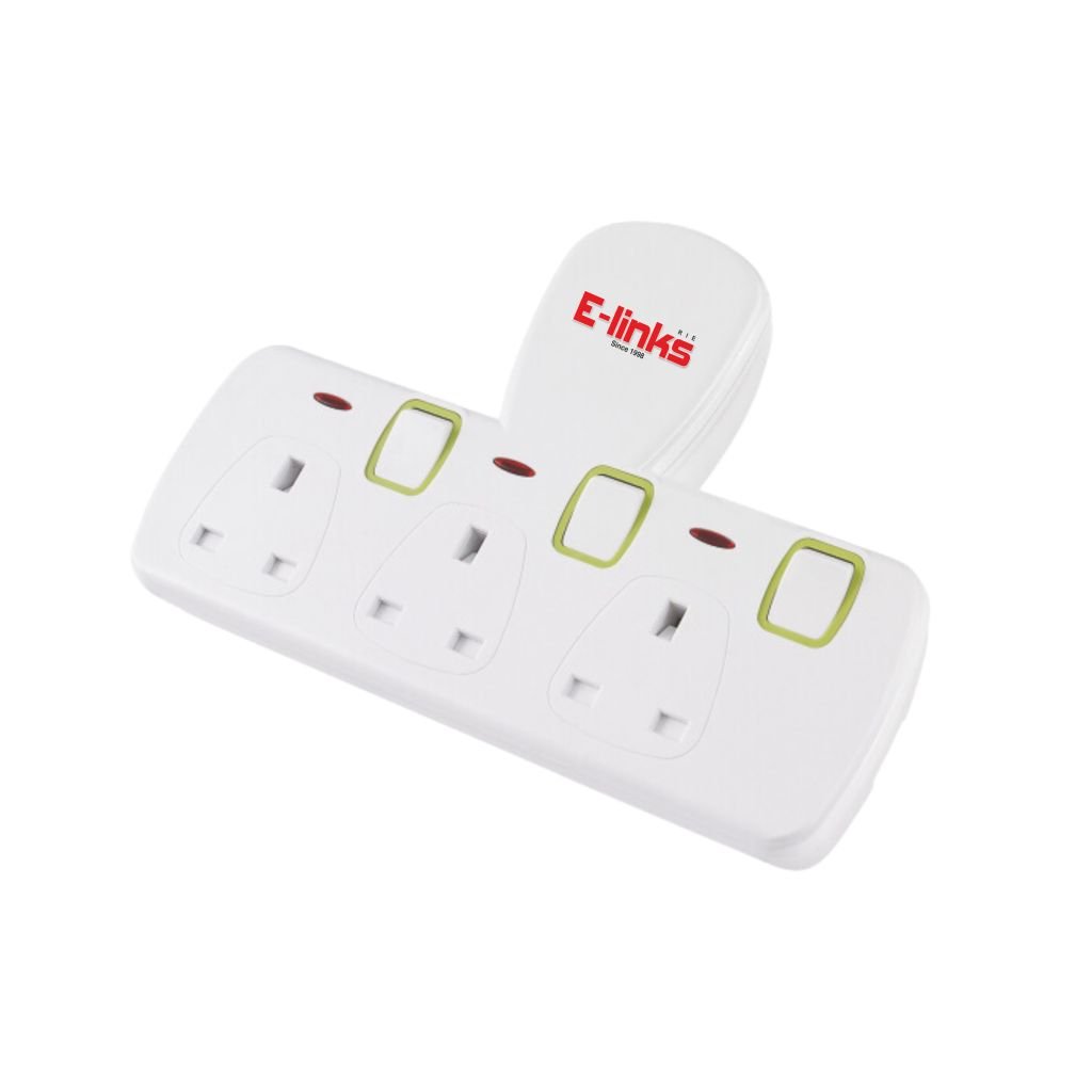 E-LINKS 13A T-SHAPE MULTI SOCKET 3WAY RIE6133  SOCKETS