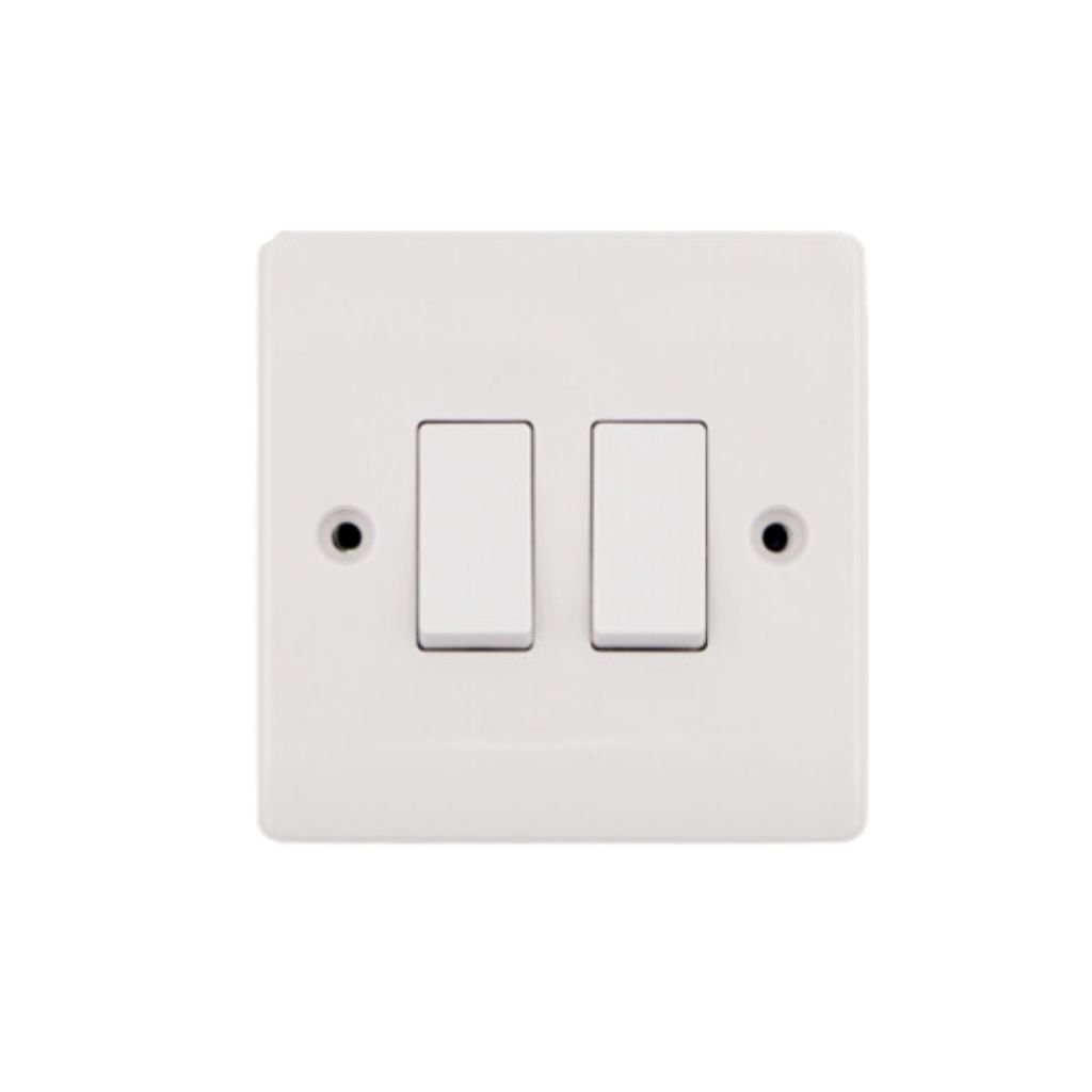 E-LINKS 2GANG 1WAY SWITCH VK0203  WHITE