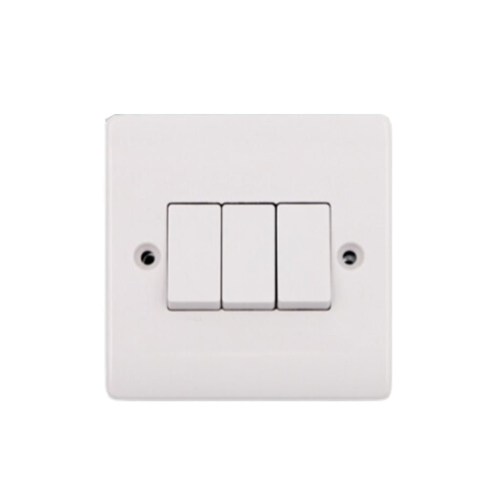 E-LINKS 3GANG 1WAY SWITCH VK0205  WHITE
