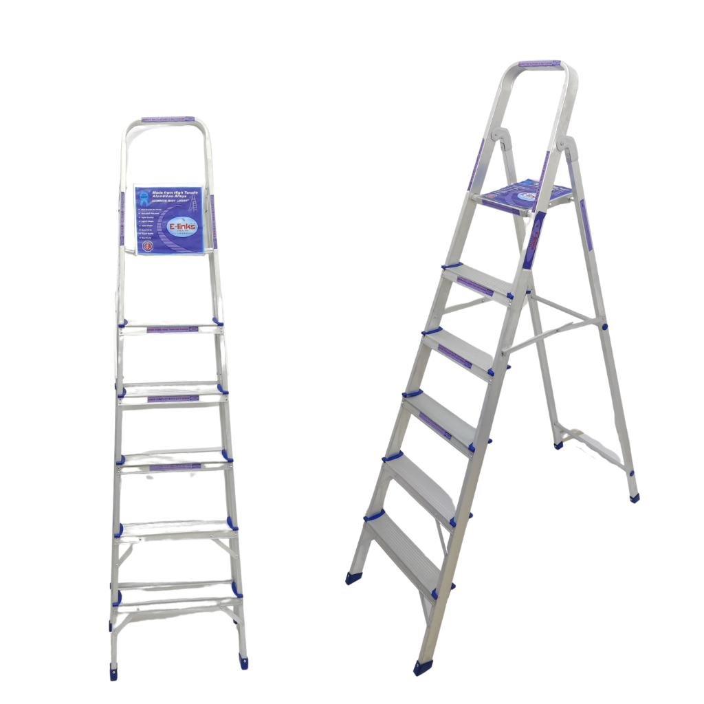 E-LINKS ALLUMINIUM SINGLE SIDE LADDER 6STEP 0306  ONE SIDE