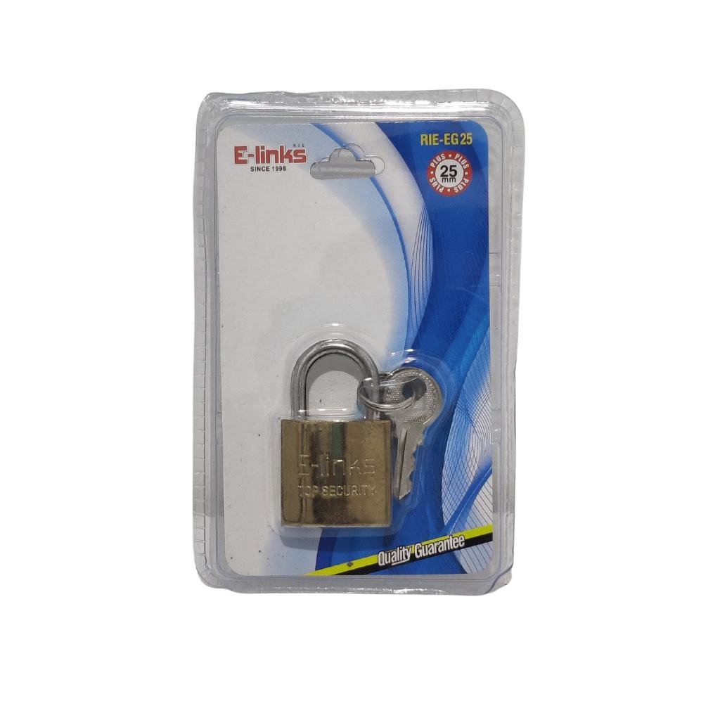 E-LINKS PADLOCK IRON GOLD 25MM RIEEG25  LOCKS