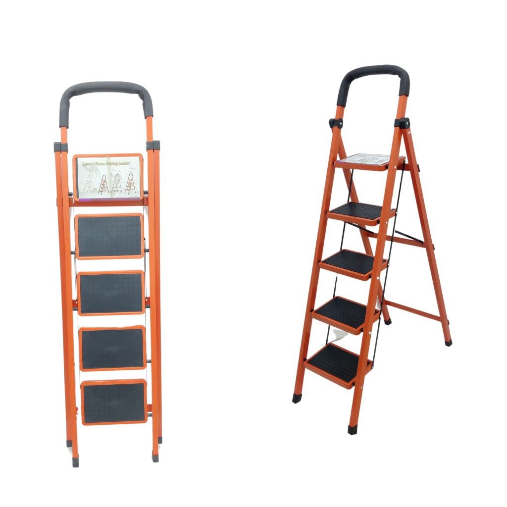 E-LINKS STEEL LADDER 5STEPS ORANGE FT5  ONE SIDE